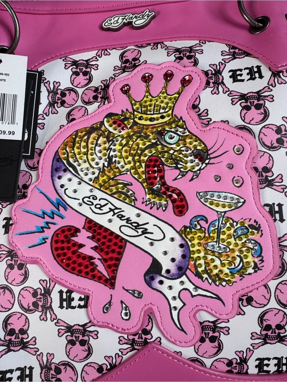 Ed Hardy Hot Pink Tattoo-Print Tote with Matching Wallet